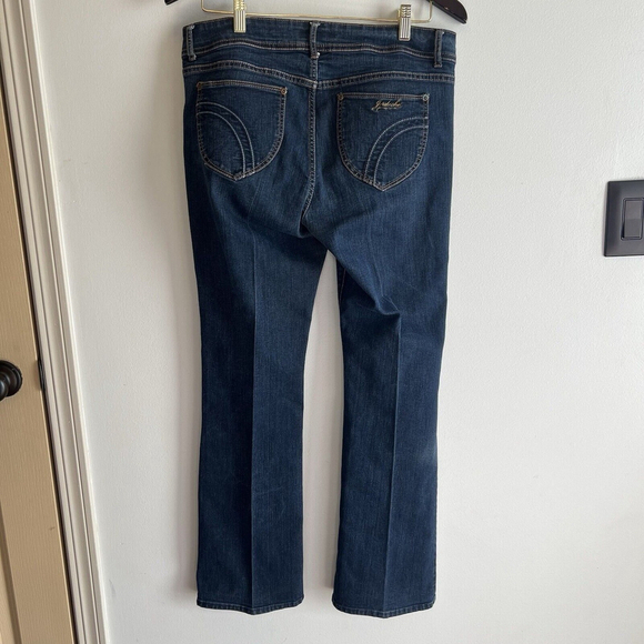 Jordache Bootcut Jeans Women Size 12 Dark Wash Denim Cotton Stretch Mid Rise Y2K - Picture 5 of 15